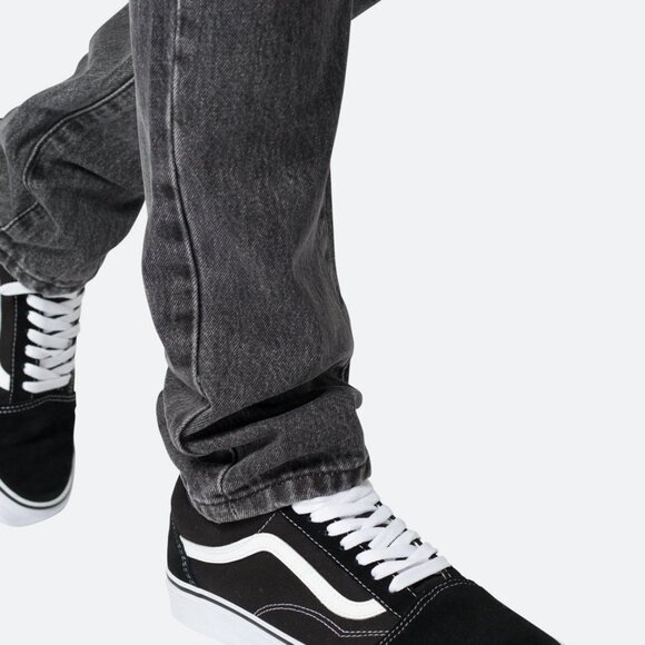 NWT mnml Men's D530 Zipper Straight Denim Jeans Washed Black Size 31 Streetwear - Picture 6 of 12